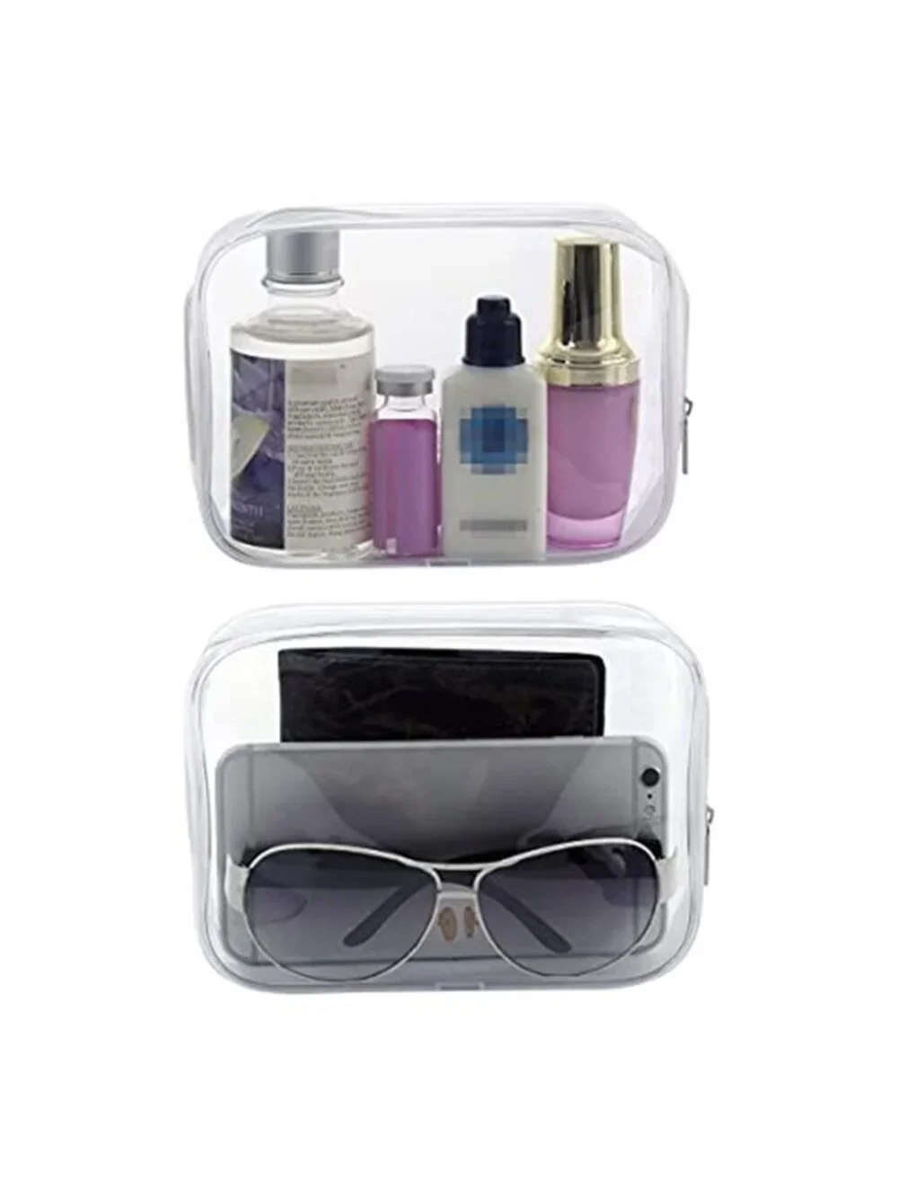 Clear Toiletry Bags 5 Pack Travel Cosmetic Makeup Organizer Zipper Pouches TSA